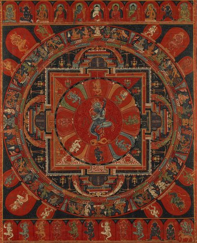 Nine-deity Mandala of Two-armed Hevajra by Unbekannt Unbekannt